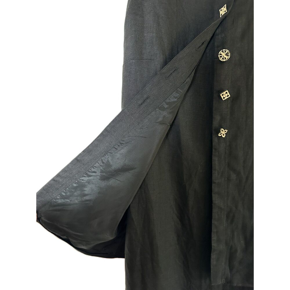 Carole Little Dresses Vintage Langenlook Linen A-Line Midi Dress SZ 10 Faux Vest - Picture 5 of 7